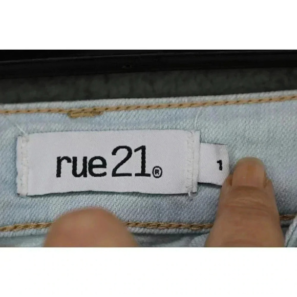 Rue 21 Women's Bell Bottoms Blue Jeans-Size 1-Stretch-Light Wash-Boho-Hippy - Picture 4 of 10